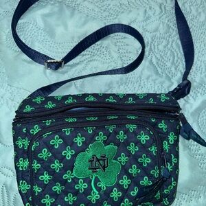 Notre Dame Vera Bradley belt bag Fanny pack green and navy